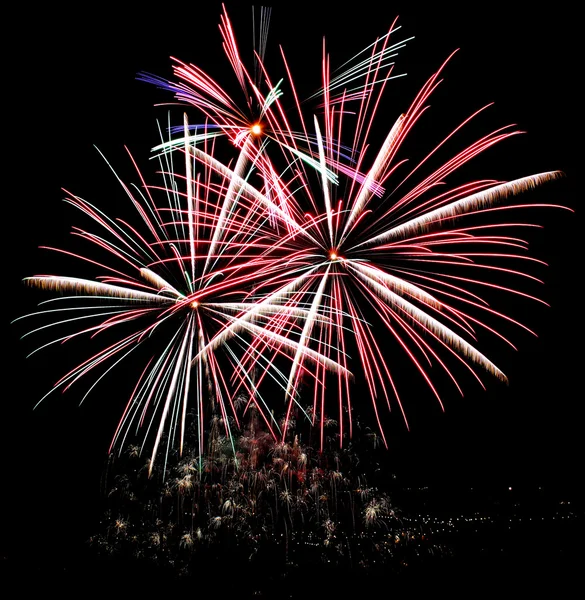 Fuochi d'artificio nelle cascate di Valencia (Spagna) ) Foto Stock Royalty Free
