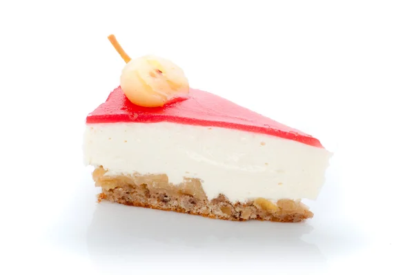 Cheesecake με κόκκινη μαρμελάδα — Φωτογραφία Αρχείου