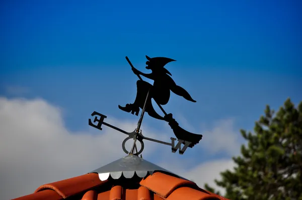 stock image A witch on a broomstick