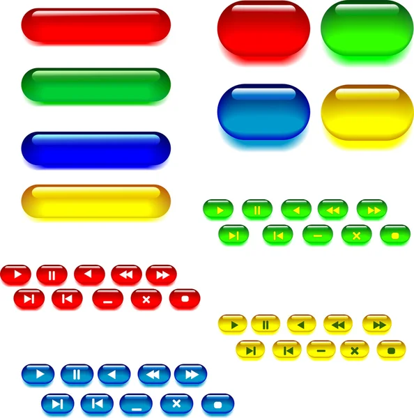 Ensemble de boutons verriers — Image vectorielle