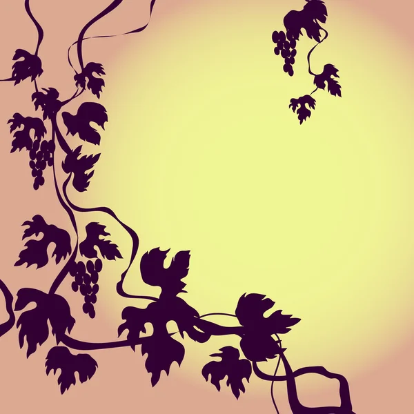 Contexte avec raisin-vigne — Image vectorielle