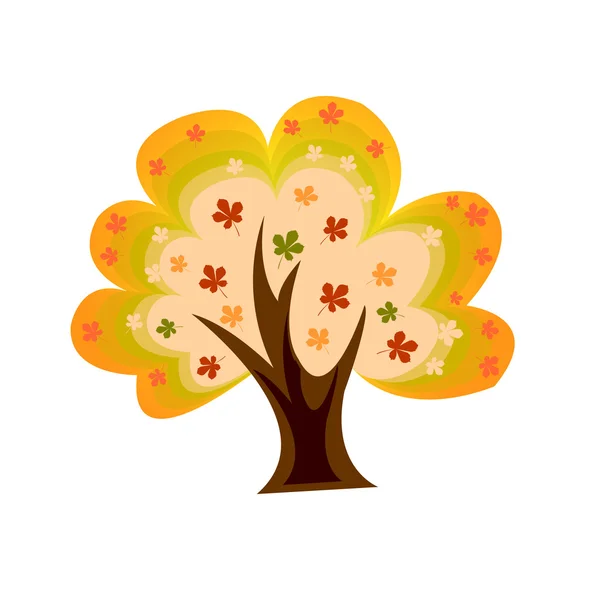 Cartoon autumn chestnut tree — Stock Vector
