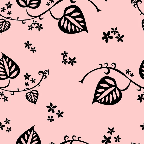 Motif sans couture avec des éléments floraux sur fond rose clair — Image vectorielle