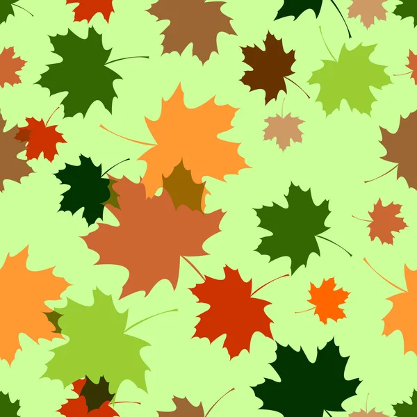 Seamless mönster med maple bladverk — Stock vektor