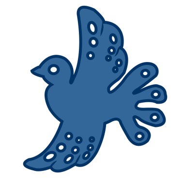 Blue stylized dove clipart