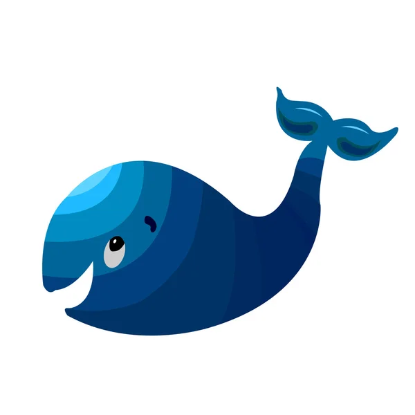 Merry tecknade whale — Stock vektor