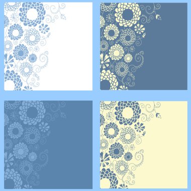 Collection of romantic floral backgrounds clipart