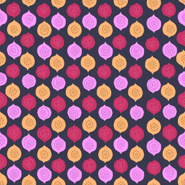 Abstract naadloos patroon met handgetekende elementen — Stockvector