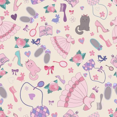 Girlish seamless patten clipart