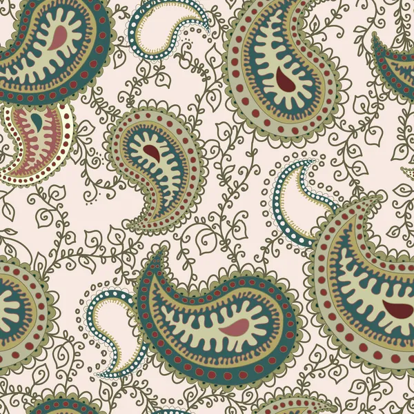 Patrón sin costura abstracto con elementos paisley — Archivo Imágenes Vectoriales