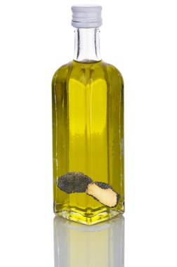 Bottle of truffle oil on white clipart