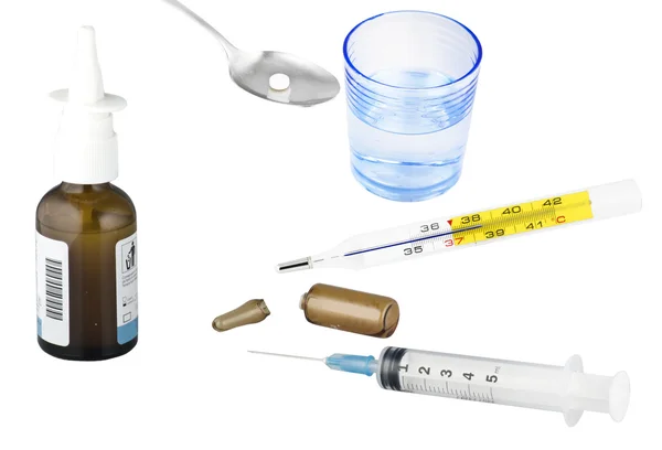 Subjects for treatment of flu — Stock Photo, Image