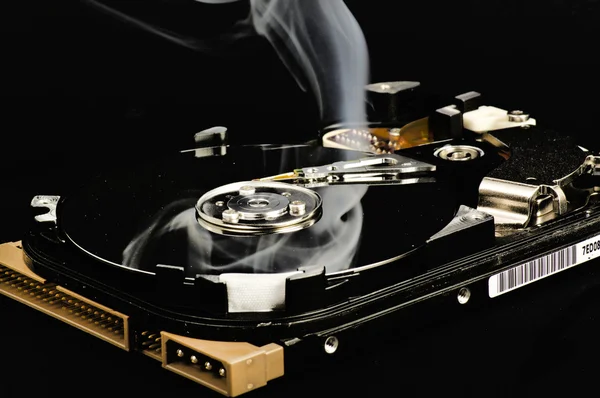 Hard disk smoked open — Stock Photo, Image