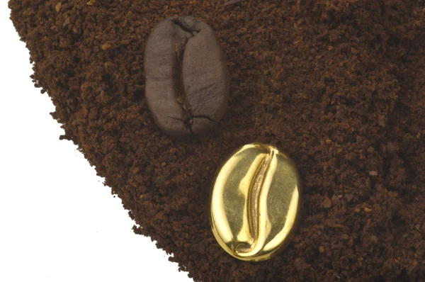 Caffè in polvere con un oro stato — Foto Stock