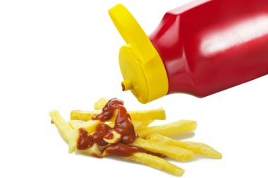 Chips stick with ketchups clipart