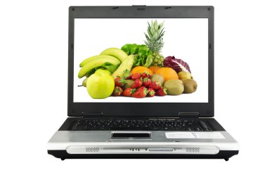 Laptop with background on the screen clipart