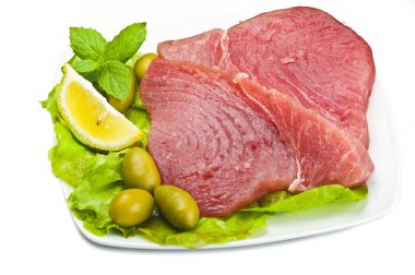 Raw tuna steak clipart