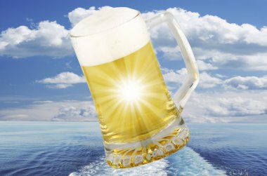 Glass of blond beer clipart