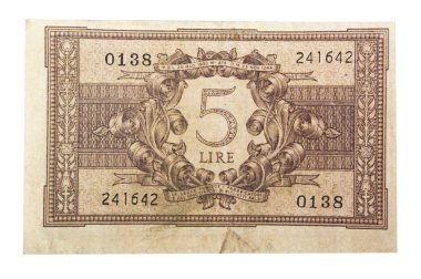 Old italian money lira clipart