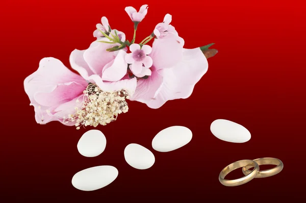 Χρυσά δαχτυλίδια έννοια για san valentino — Φωτογραφία Αρχείου