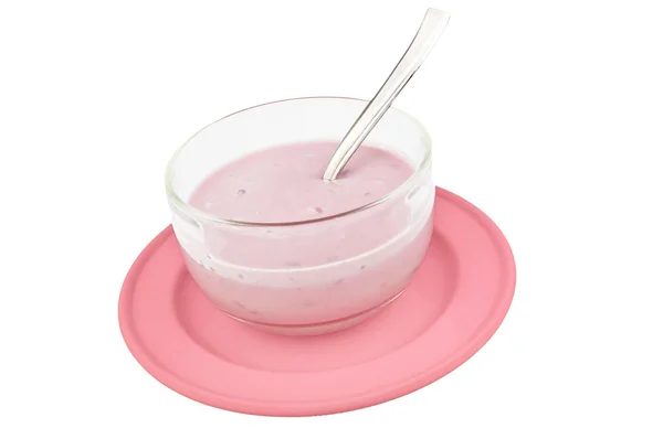 Yoghurt jordgubb smak — Stockfoto