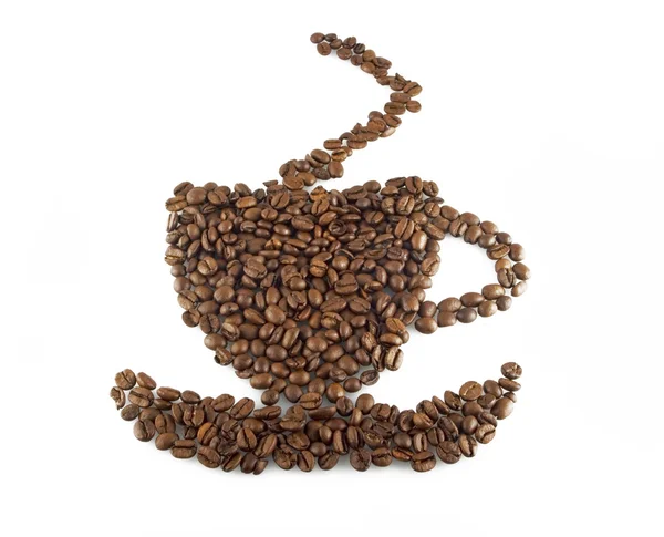 Kopje koffie gemaakt van bonen — Stockfoto