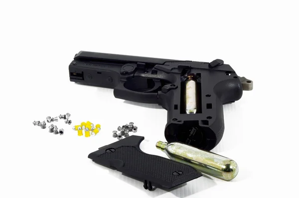 Černé ocelové vzduchová pistole — Stock fotografie