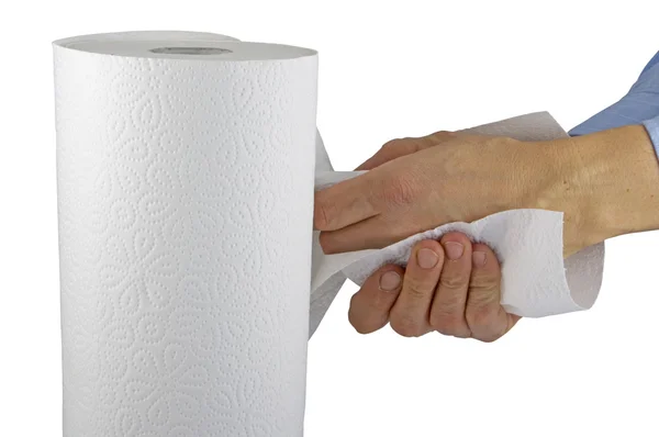 Paper roll dry the hands — Stock Photo, Image
