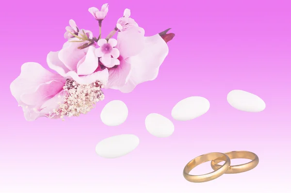 Zlaté prsteny koncept pro san valentino — Stock fotografie