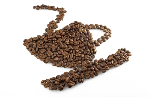 Šálek kávy z fazolí — Stock fotografie