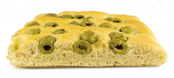 White pizza with olives — Stock Photo, Image