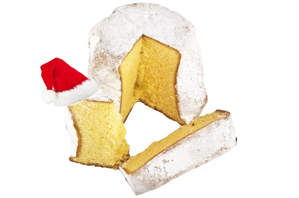 stock image Pandoro with santa claus hat