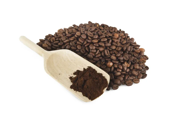 A spoon with Coffee powder — Stock Photo, Image