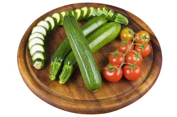 Rohe Zucchini und Tomaten — Stockfoto