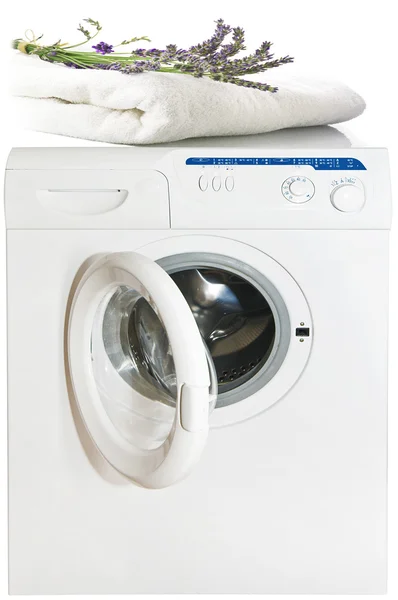Perfumed laundry on the washing machine — Stock Photo, Image