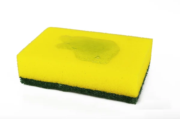 Sponge with dishwashing liquid — Stock Photo, Image