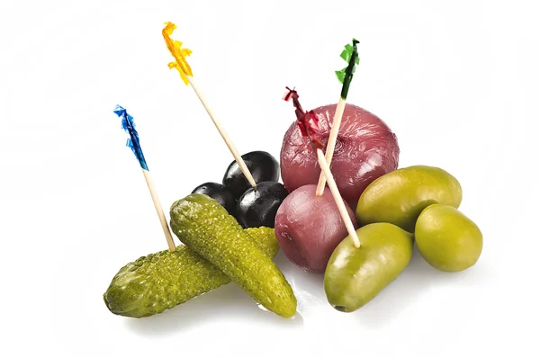Oliven Zwiebeln und Gurken — Stockfoto