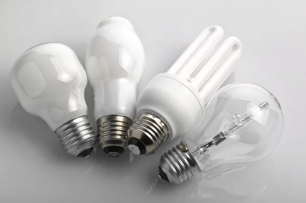 Quattro tipi di lampade — Foto Stock
