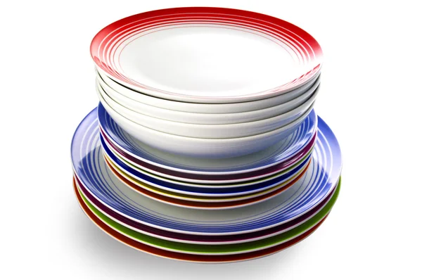 Pile of colored plate — Stock Photo, Image