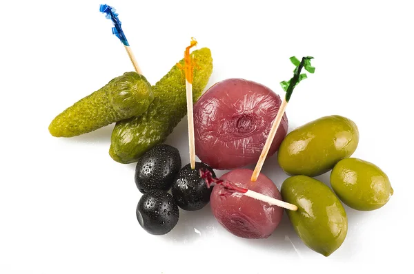Cipolla di olive e cetrioli — Foto Stock