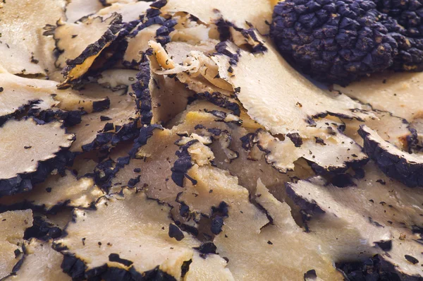Black truffles sliced — Stock Photo, Image