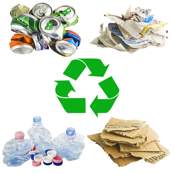 Kolaż koncepcja recyklingu — Zdjęcie stockowe