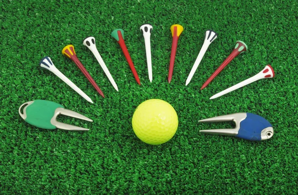 Golf instellen accessoire — Stockfoto