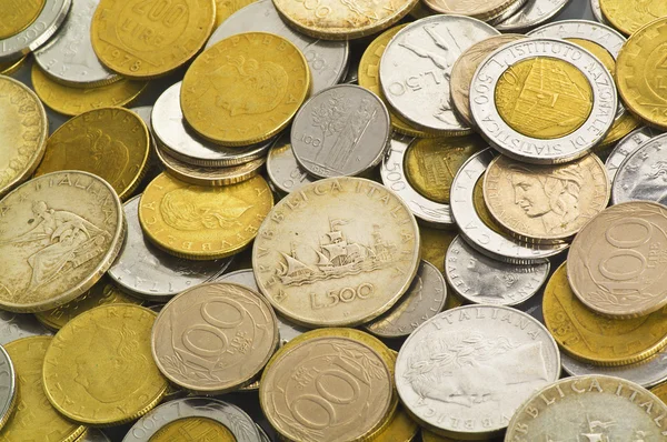 Włoskiego lira monety — Zdjęcie stockowe
