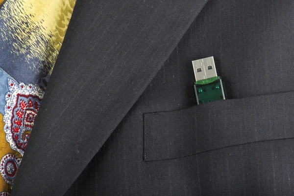 Tecla USB no casaco — Fotografia de Stock