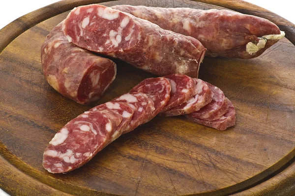 Hot salami with cheese — Stock Photo, Image