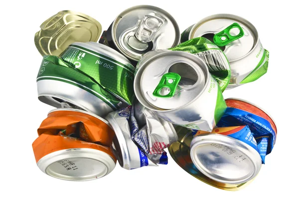 Reciclar latas de aluminio Fotos de stock