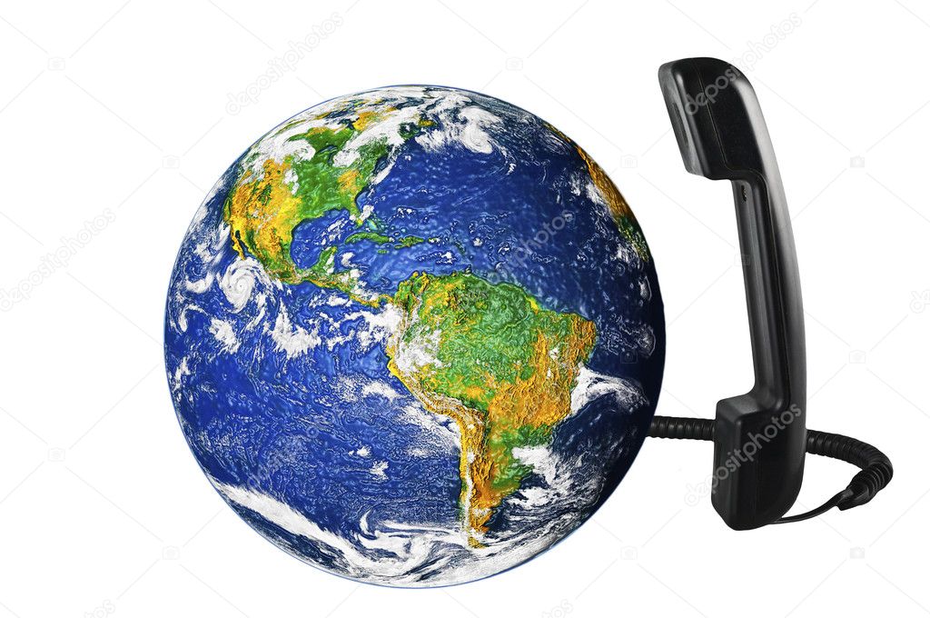 Phone with Earth globe