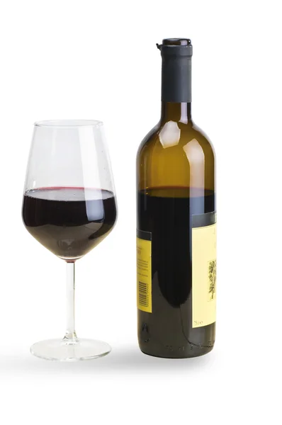 Rotwein und Glas — Stockfoto