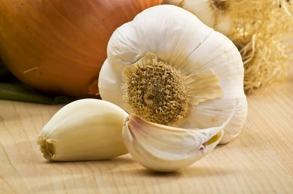 Cibule a česnek — Stock fotografie